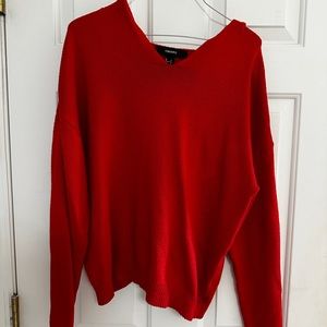 Red Forever 21 Sweater with hood